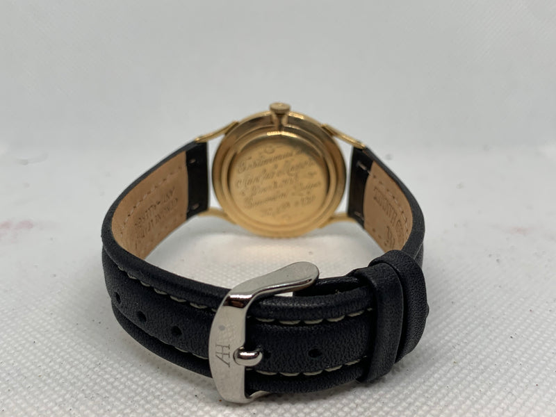 Baume & Mercier 14K Solid Yellow Gold Guilloche Dress Watch