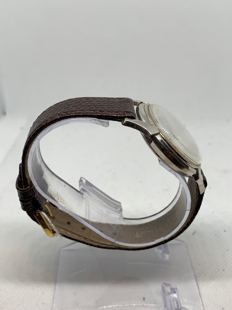 Bulova Diamond Solid 14K White Gold Genuine Diamonds Numbers SelfWinding Fancy Lug Vintage