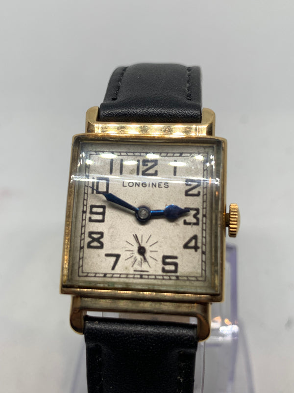 Longines Art Deco from 1950s 14K Solid Gold Tank Watch
