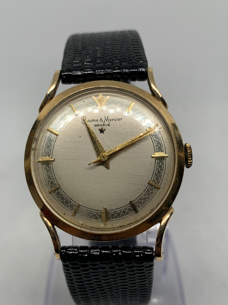 Baume & Mercier 14K Solid Yellow Gold Fancy Dial Dress Watch