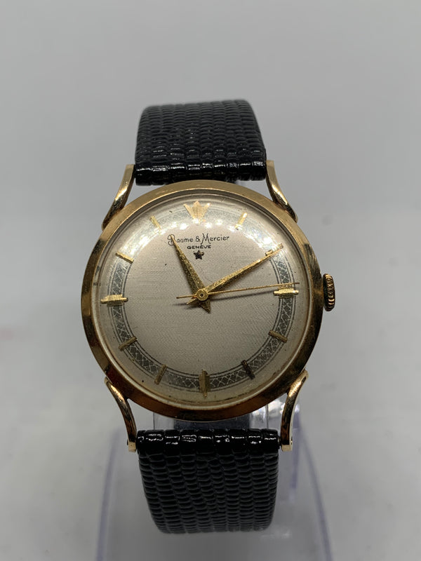 Baume & Mercier 14K Solid Yellow Gold Fancy Dial Dress Watch
