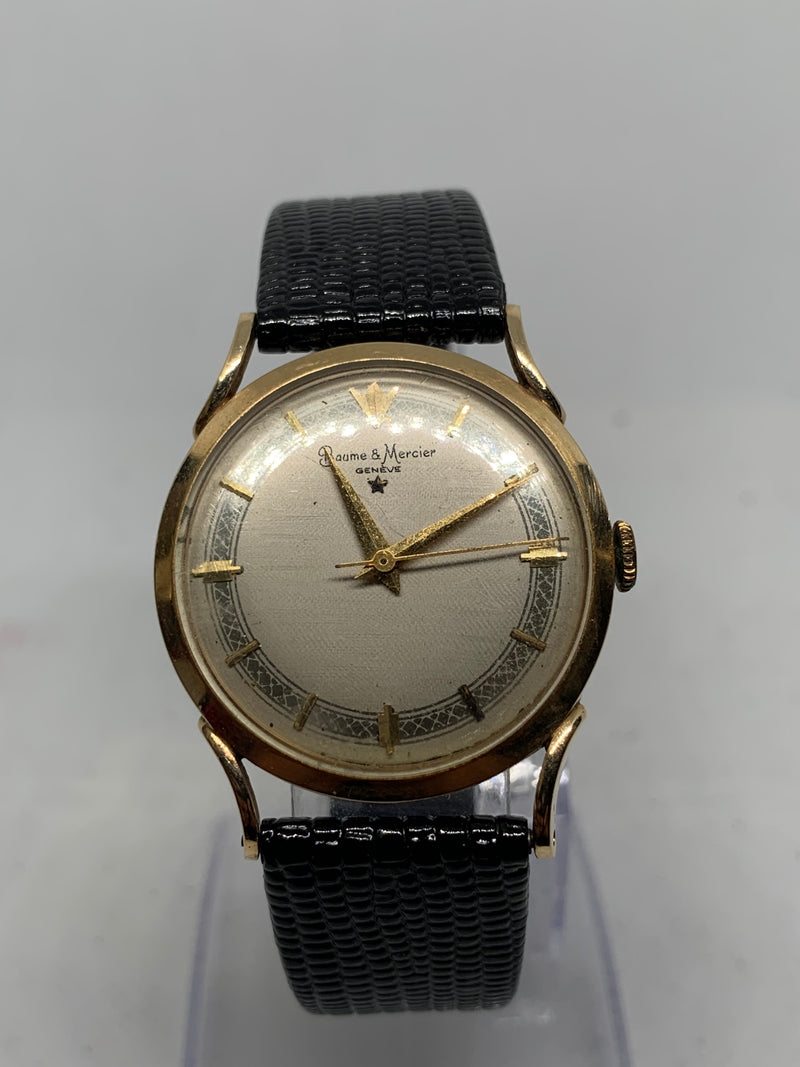 Baume & Mercier 14K Solid Yellow Gold Fancy Dial Dress Watch