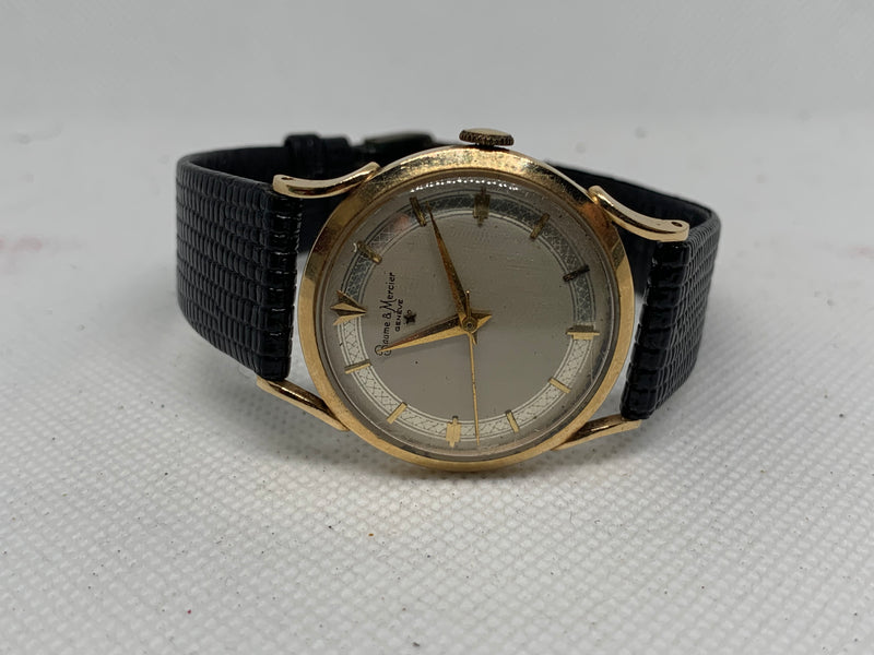 Baume & Mercier 14K Solid Yellow Gold Fancy Dial Dress Watch