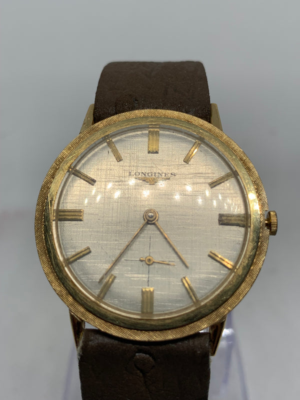 Longines from 1950s 14K Solid Gold Fancy Bevelled Case Watch