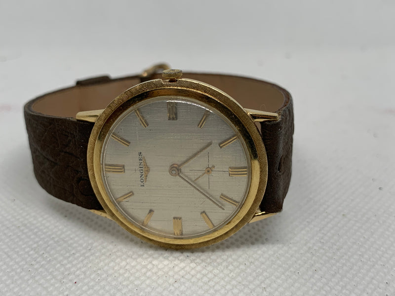 Longines from 1950s 14K Solid Gold Fancy Bevelled Case Watch