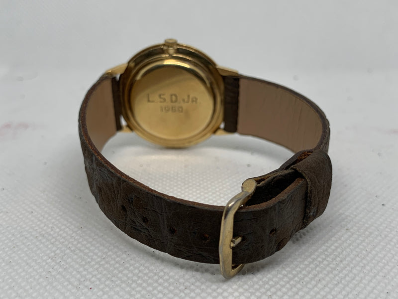 Longines from 1950s 14K Solid Gold Fancy Bevelled Case Watch