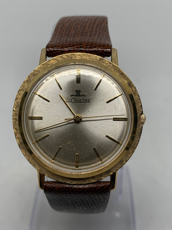 Jaeger-LeCoultre from 1950s 14K Solid Gold Fancy Bevelled Case Watch