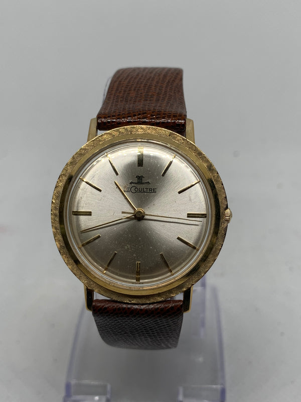 Jaeger-LeCoultre from 1950s 14K Solid Gold Fancy Bevelled Case Watch
