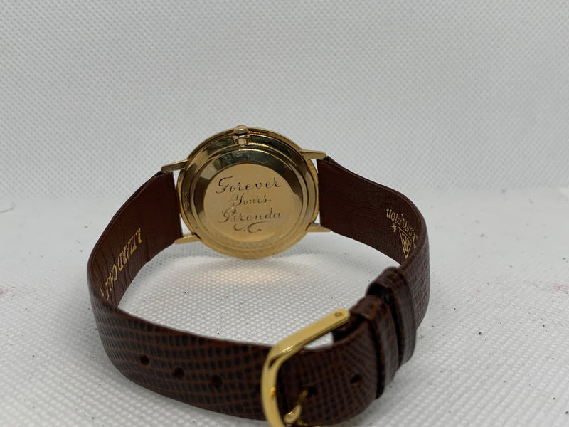 Jaeger-LeCoultre from 1950s 14K Solid Gold Fancy Bevelled Case Watch