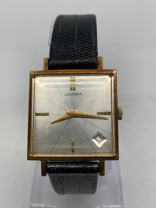 Juvenia 18Kt Rose Solid Gold 1950s Tank Watch