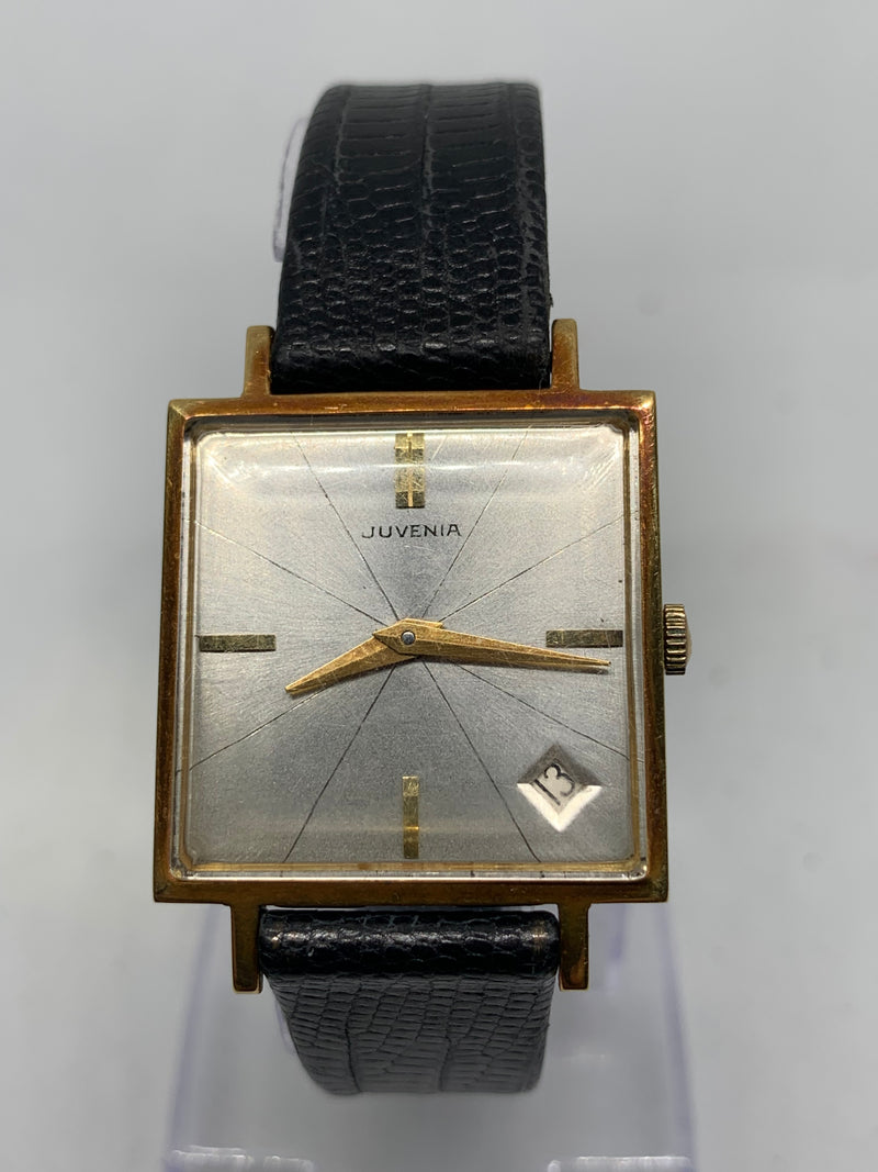Juvenia 18Kt Rose Solid Gold 1950s Tank Watch