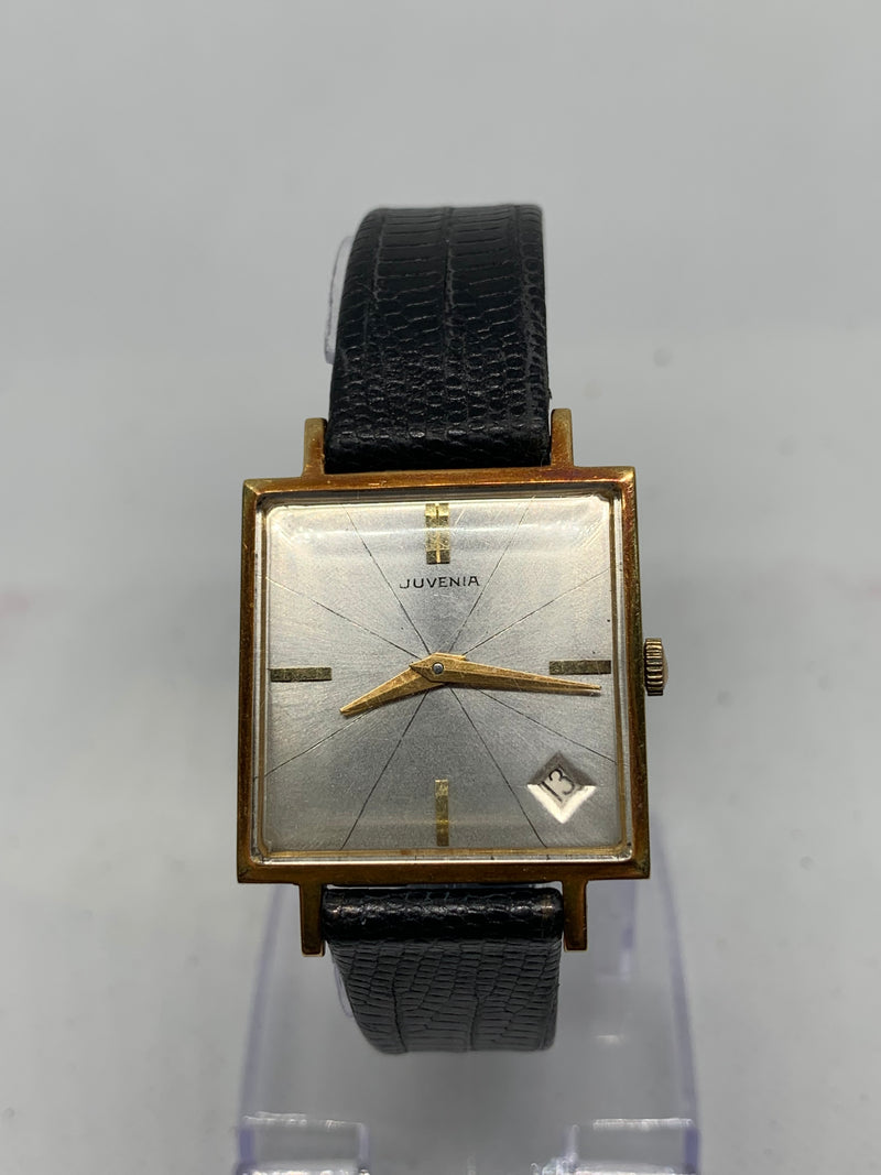 Juvenia 18Kt Rose Solid Gold 1950s Tank Watch