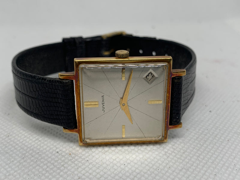 Juvenia 18Kt Rose Solid Gold 1950s Tank Watch