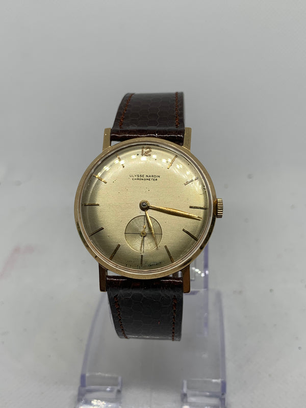 Ulysse Nardin 1950s Vintage Men's Dress Watch Chronometer 14K Solid Gold