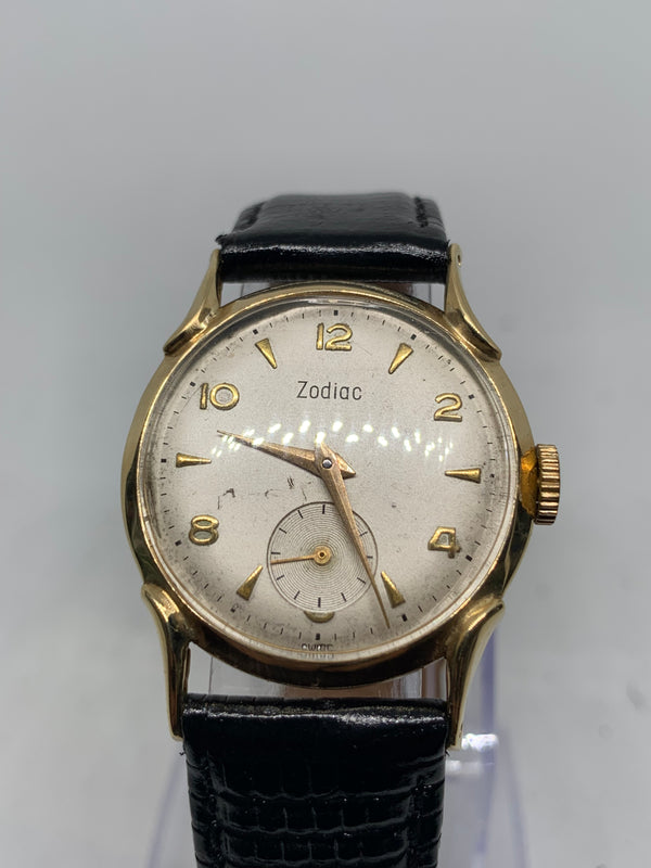 Zodiac Manual Wind 14K Solid Gold dress watch