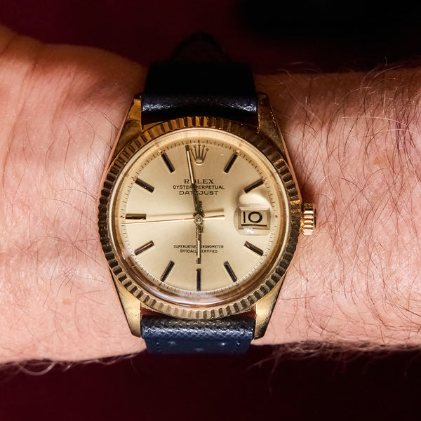 Rolex Datejust 36 36mm 1601 18K Solid Yellow Gold Gold Dial Automatic Watch Unpolished Case