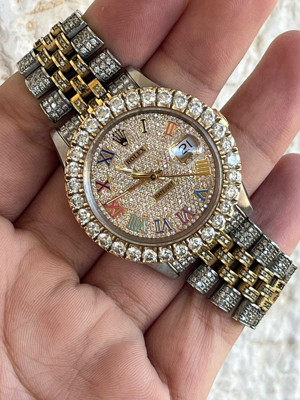 Rolex Datejust 36 Diamond Bezel Iced Out Jubilee Watch