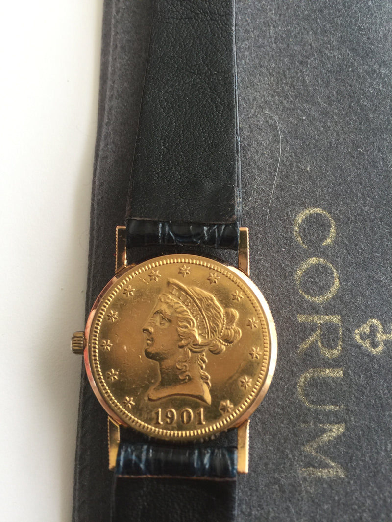 corum 10 dollars coin solid gold manual wind watch