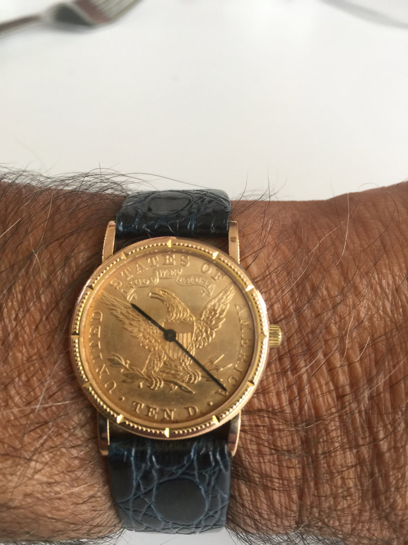 corum 10 dollars coin solid gold manual wind watch