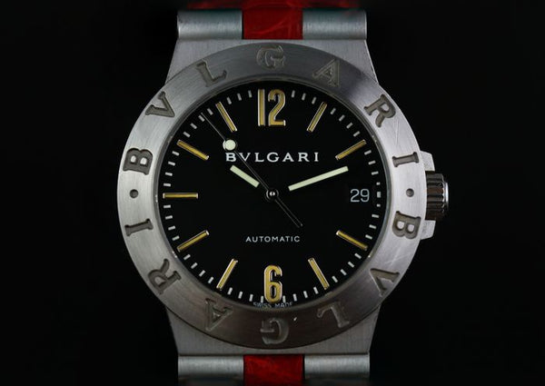 bulgari bvlgari - diagono - lc w 35 g - men - 18k solid white gold watch