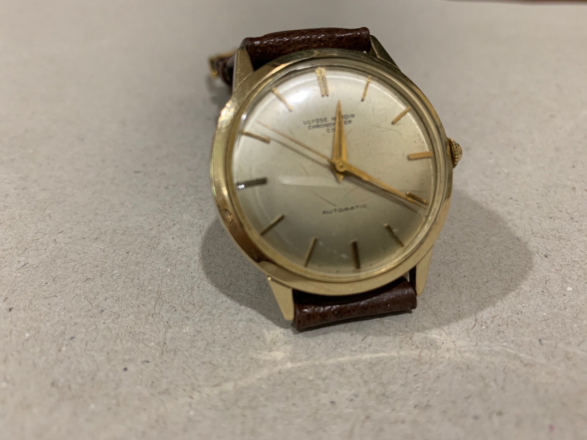 Ulysse Nardin Vintage 1950s 35mm Chronometer Automatic Gold-Capped Ser ...
