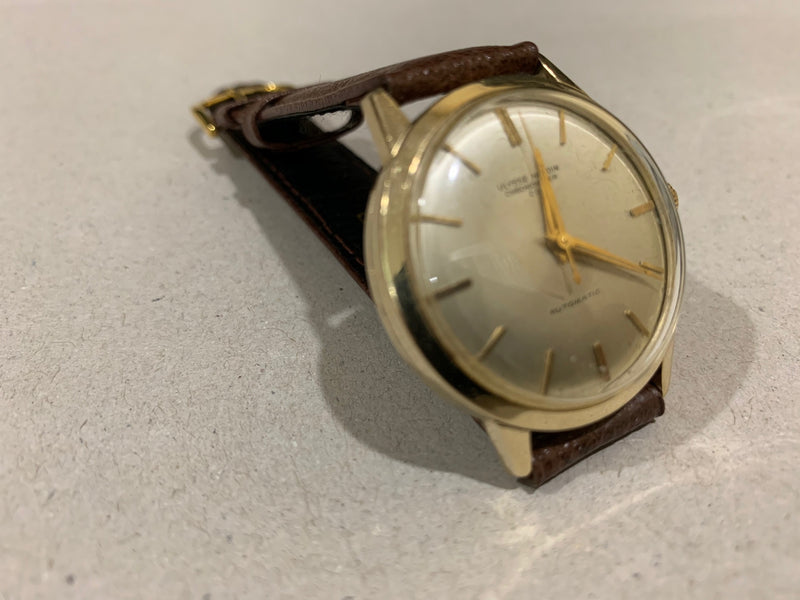 ulysse nardin vintage 1950s 35mm chronometer automatic gold-capped serviced