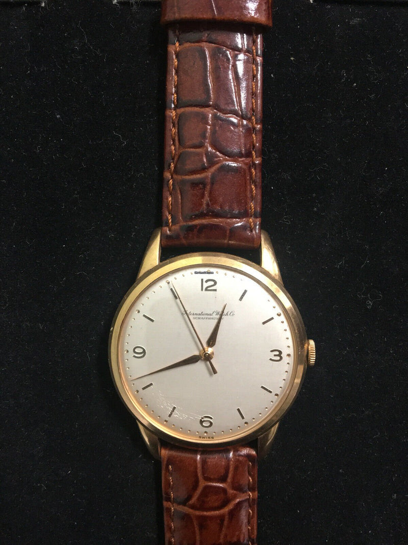 iwc men's 18k solid gold cal.89 manual hand-wind dress watch, c.1950s with box