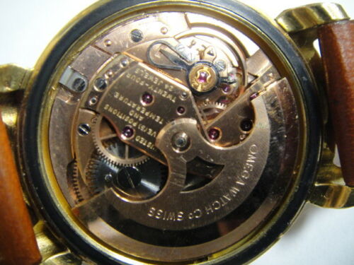 omega vintage constellation pie pan dial deluxe 1960,s auto 18k solid gold serviced box