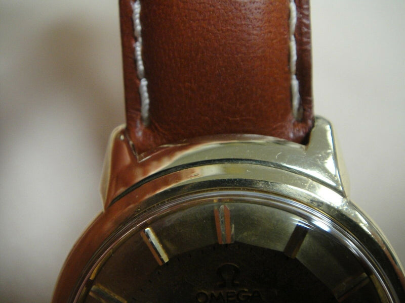 omega vintage constellation pie pan dial deluxe 1960,s auto 18k solid gold serviced box